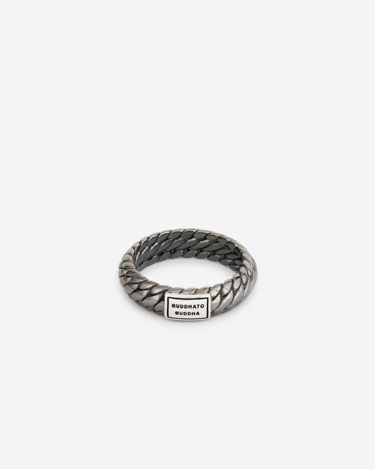 125BR SS 16 - Ben XS Ring Black Rhodium Shine Silver