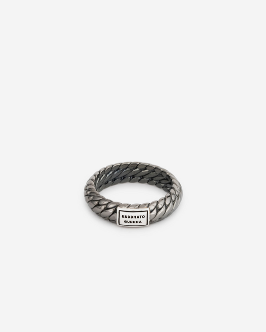 125BR SS 16 - Ben XS Ring Black Rhodium Shine Silver