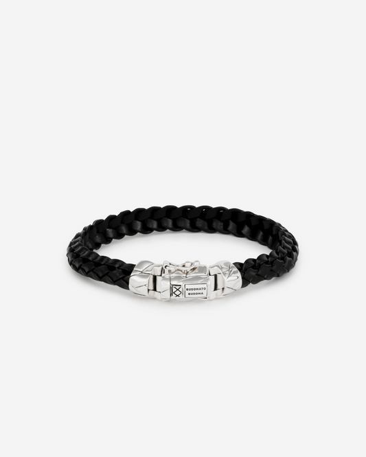 126BL E - Mangky Small Leather Bracelet Black