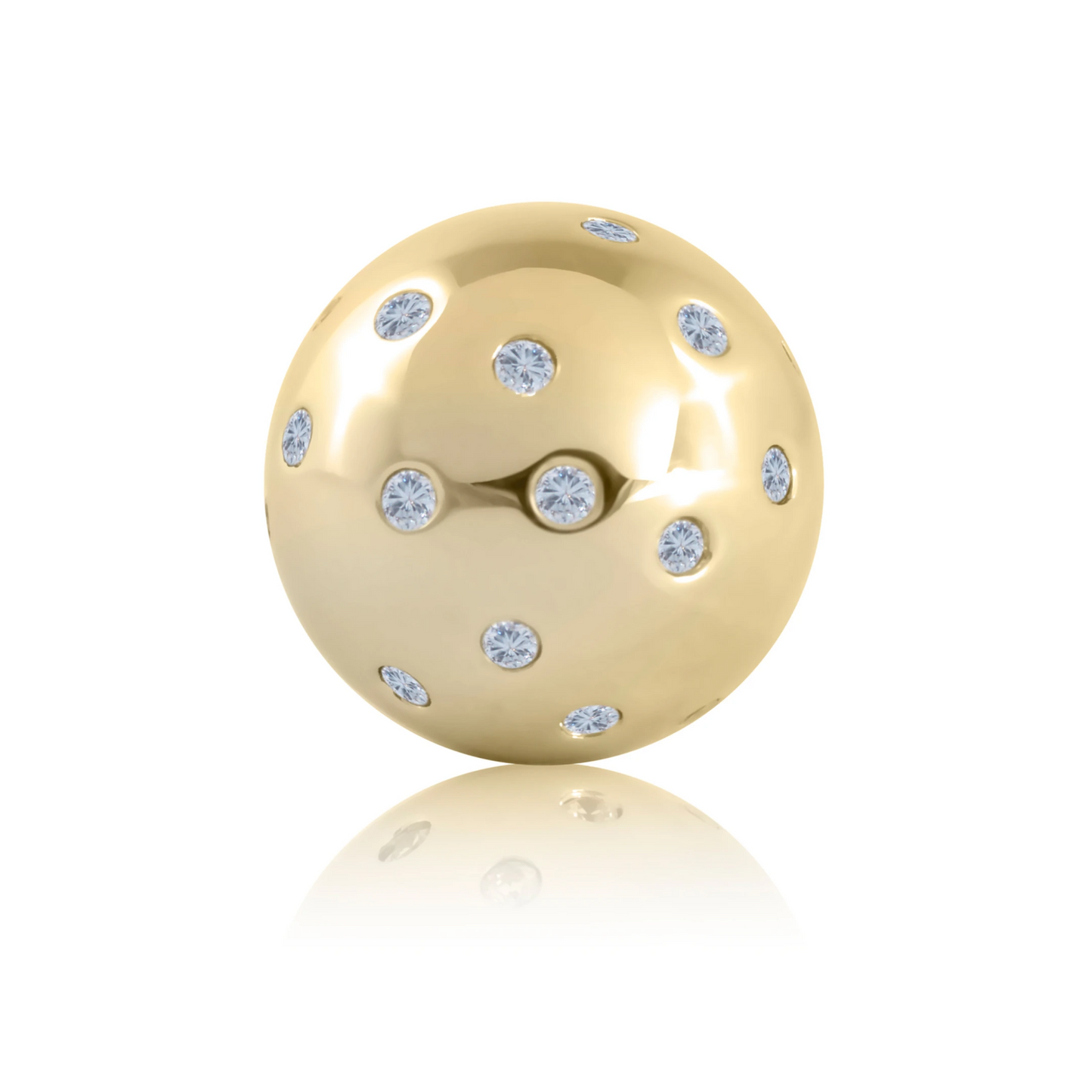 14mm Gold - Flush set - Clear CZ
