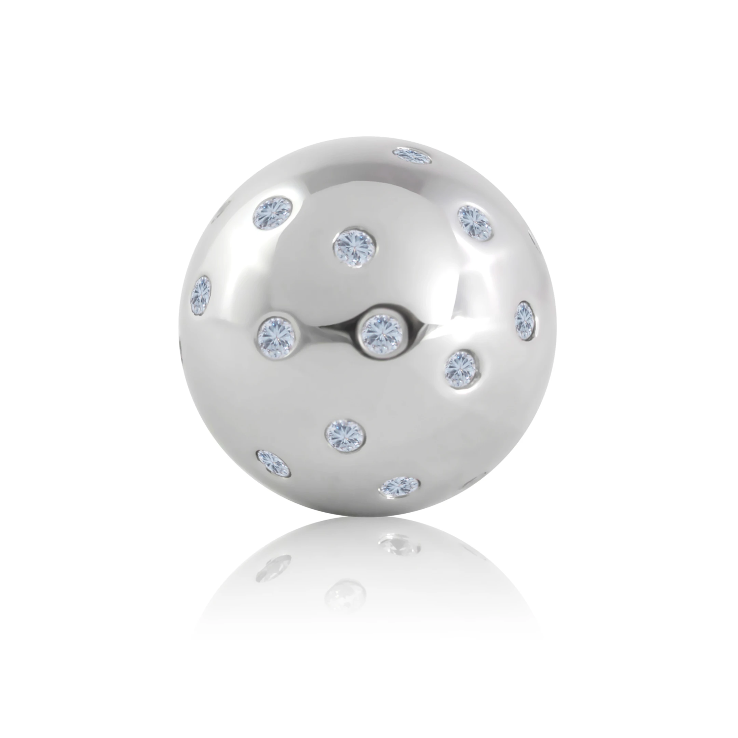 14mm Silver - Flush set - Clear CZ