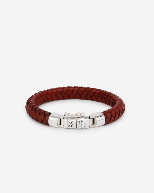 180RD E - Ben Small Leather Bracelet Red