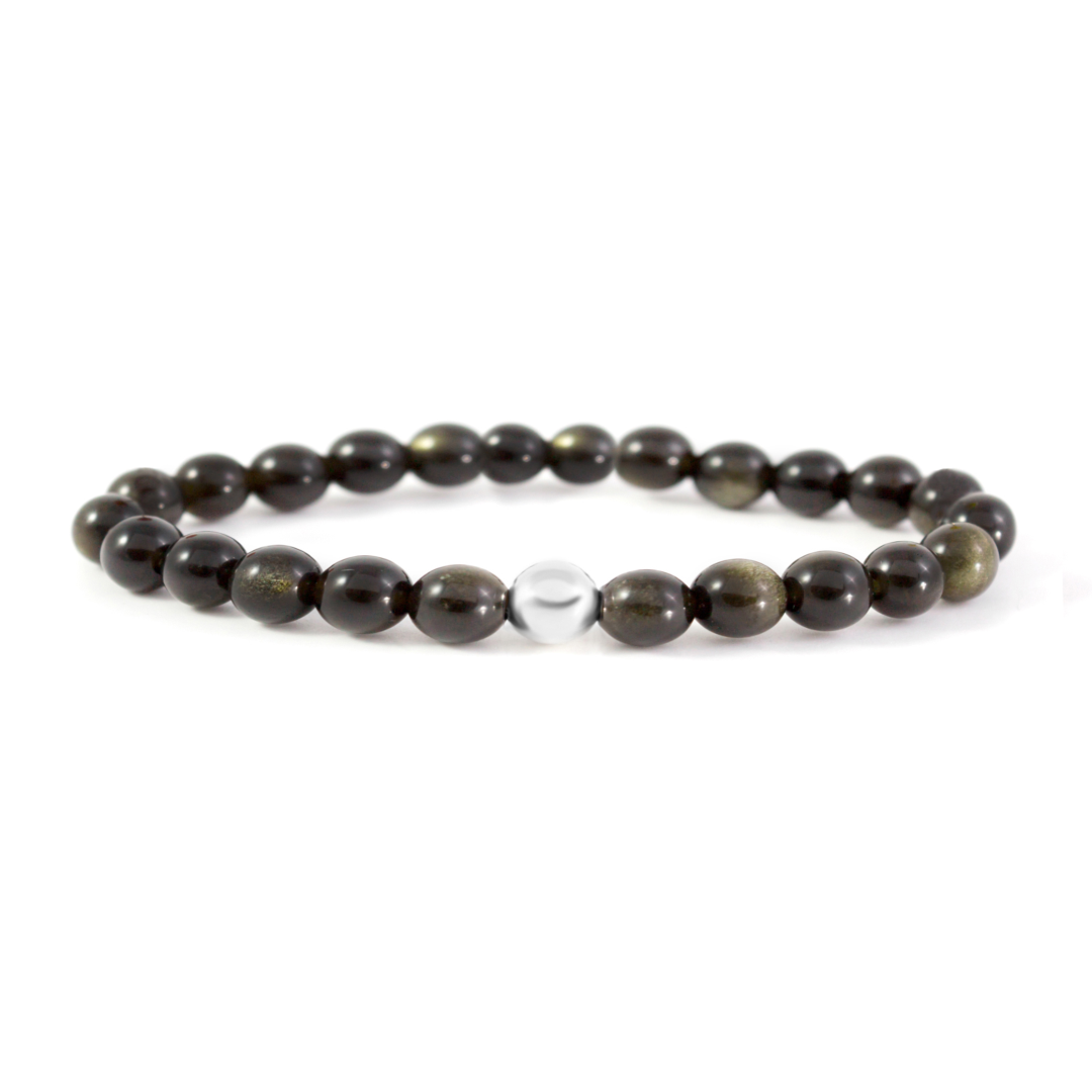 4mm Additional Bracelet Gold Obsidian