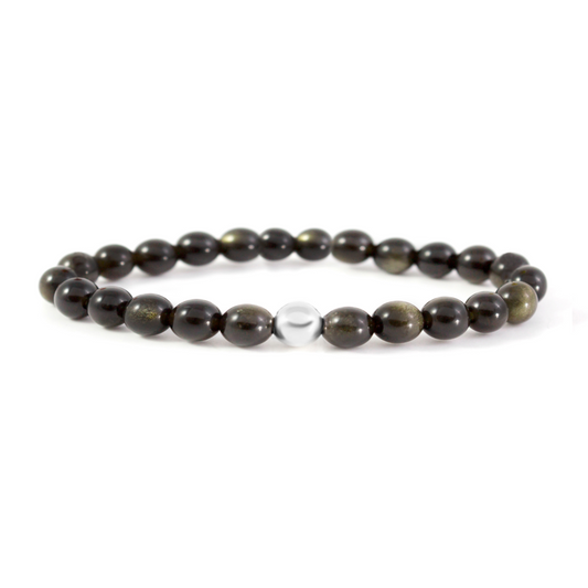 4mm Additional Bracelet Gold Obsidian