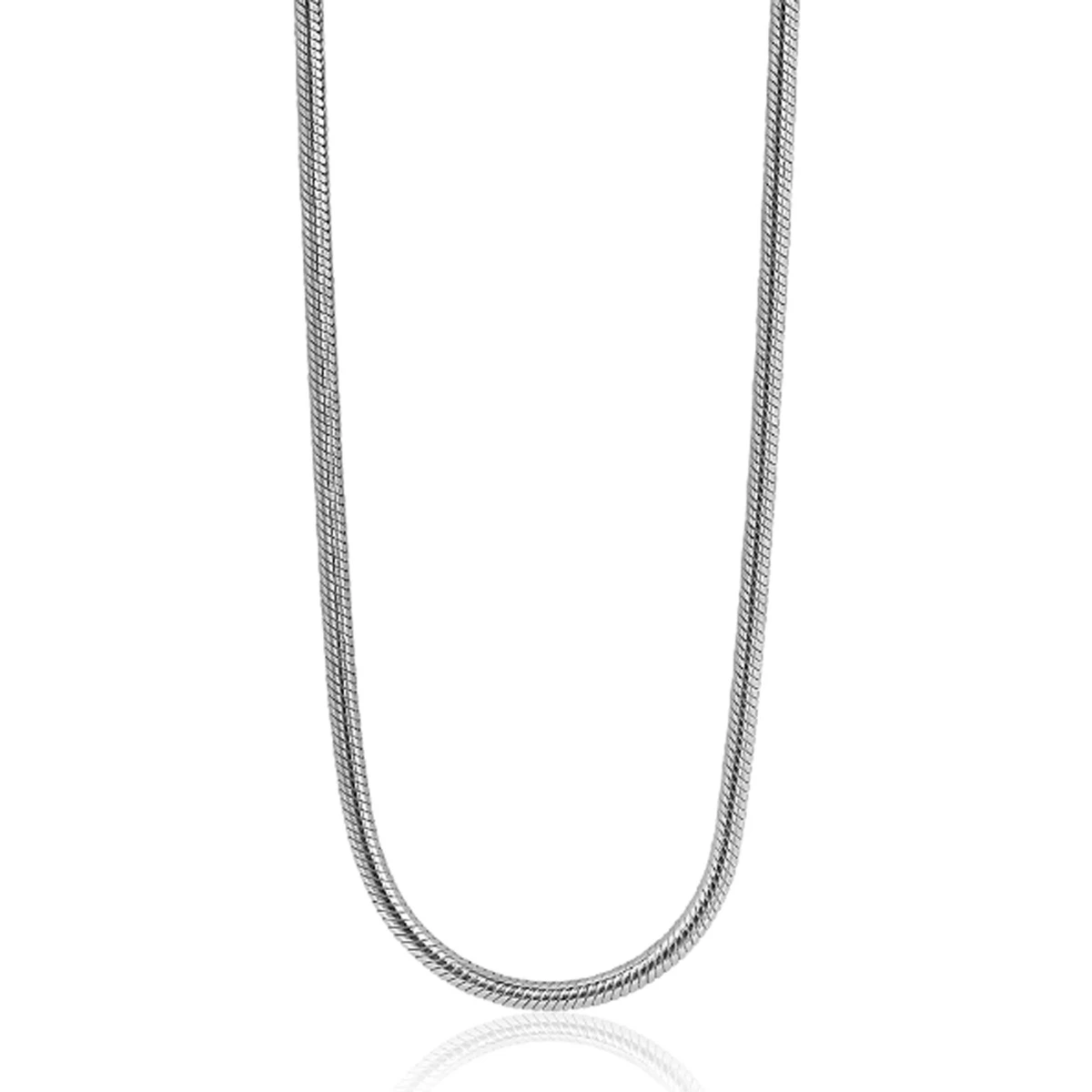 50cm Zinzi zilveren slangen collier 1,5mm breed ZISL15