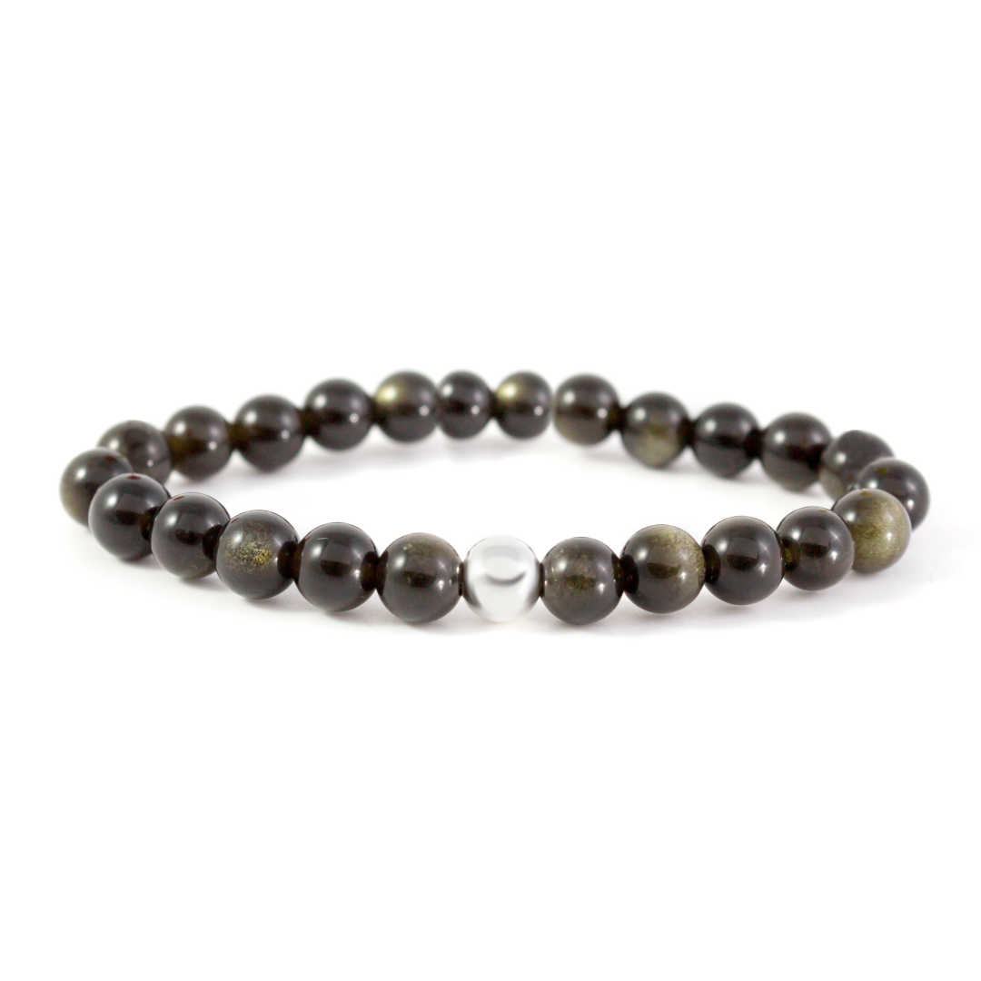 6mm Additional Bracelet Gold Obsidian