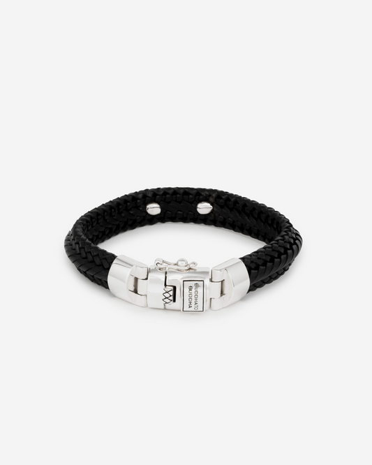 816BL E - Nurul Small Leather Bracelet Black