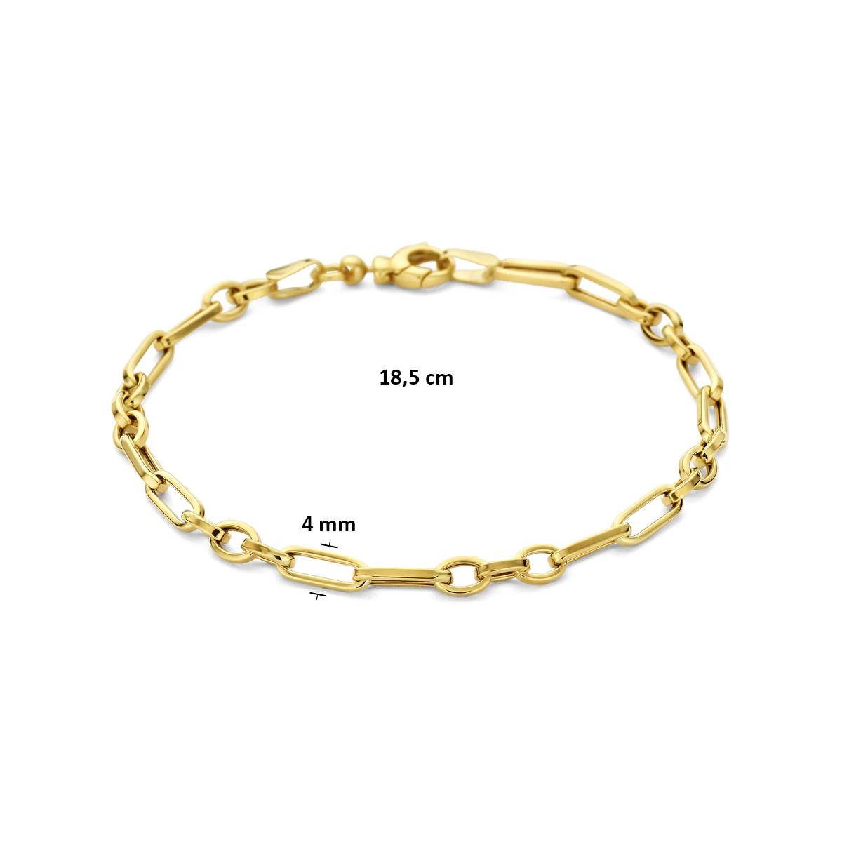 9k armband 4 mm 18,5 cm 9K geel
