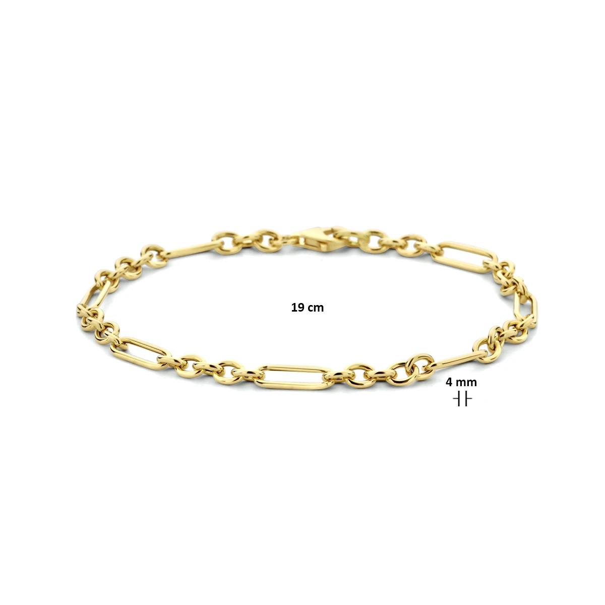 9k armband 4,0 mm 19 cm 9K geel