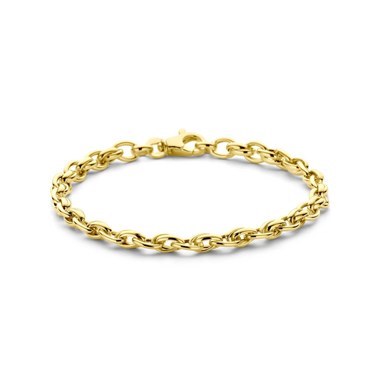 9k armband 5,0 mm 19 cm 9K geel