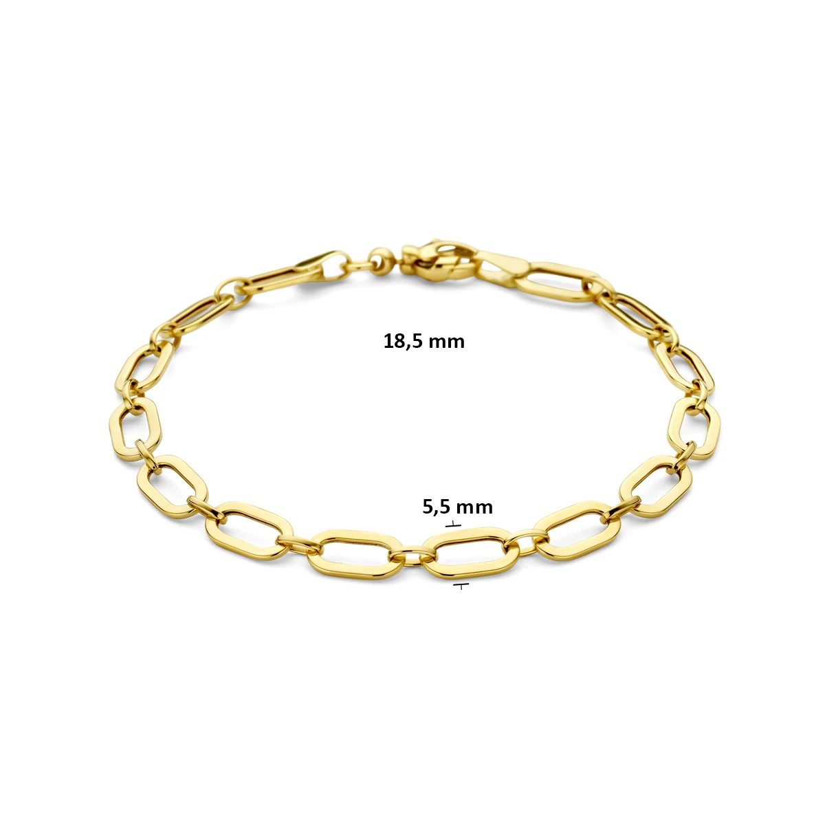 9k armband 5,5 mm 18,5 cm 9K geel