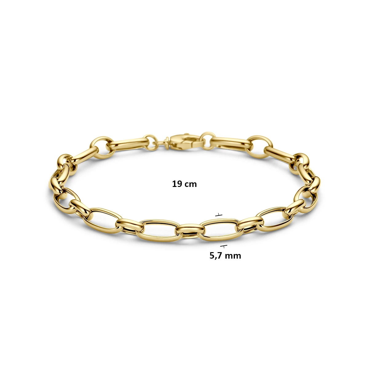 9k armband 5,7 mm 19 cm 9K geel