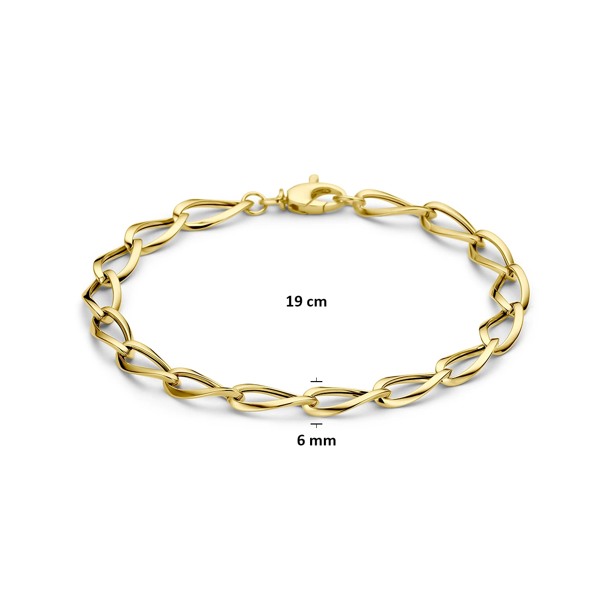 9k armband 6 mm 19 cm 9K geel
