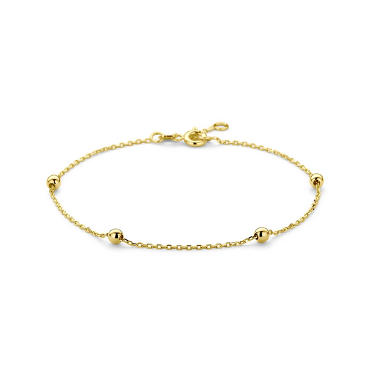 9k armband bol 17,5 - 18,5 cm 9K geel