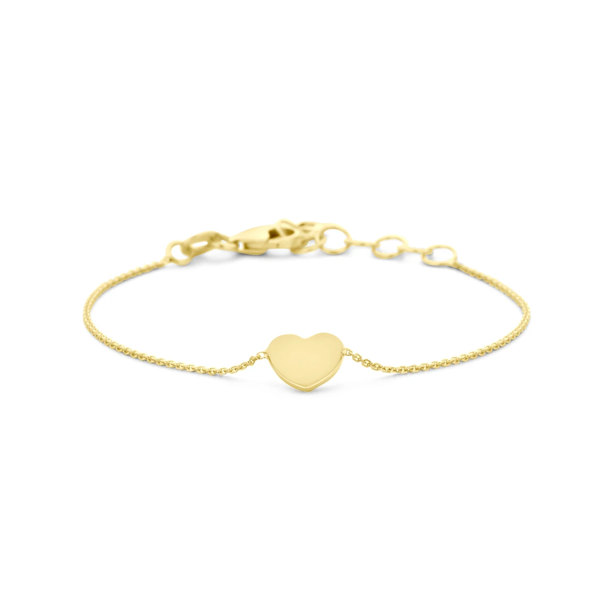 9k armband hartje 11 + 2 cm 9K geel