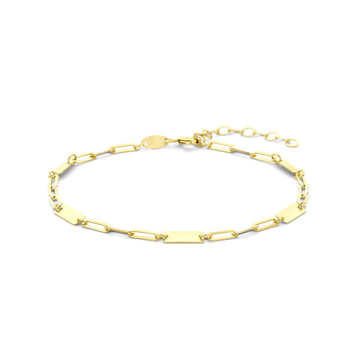 9k armband plaatjes 16 + 3 cm 9K geel