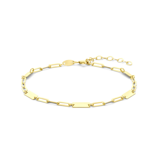 9k armband plaatjes 16 + 3 cm 9K geel