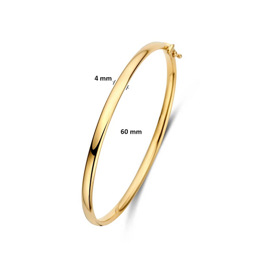 9k bangle scharnier ovale buis 4,0 x 60 mm 9K geel