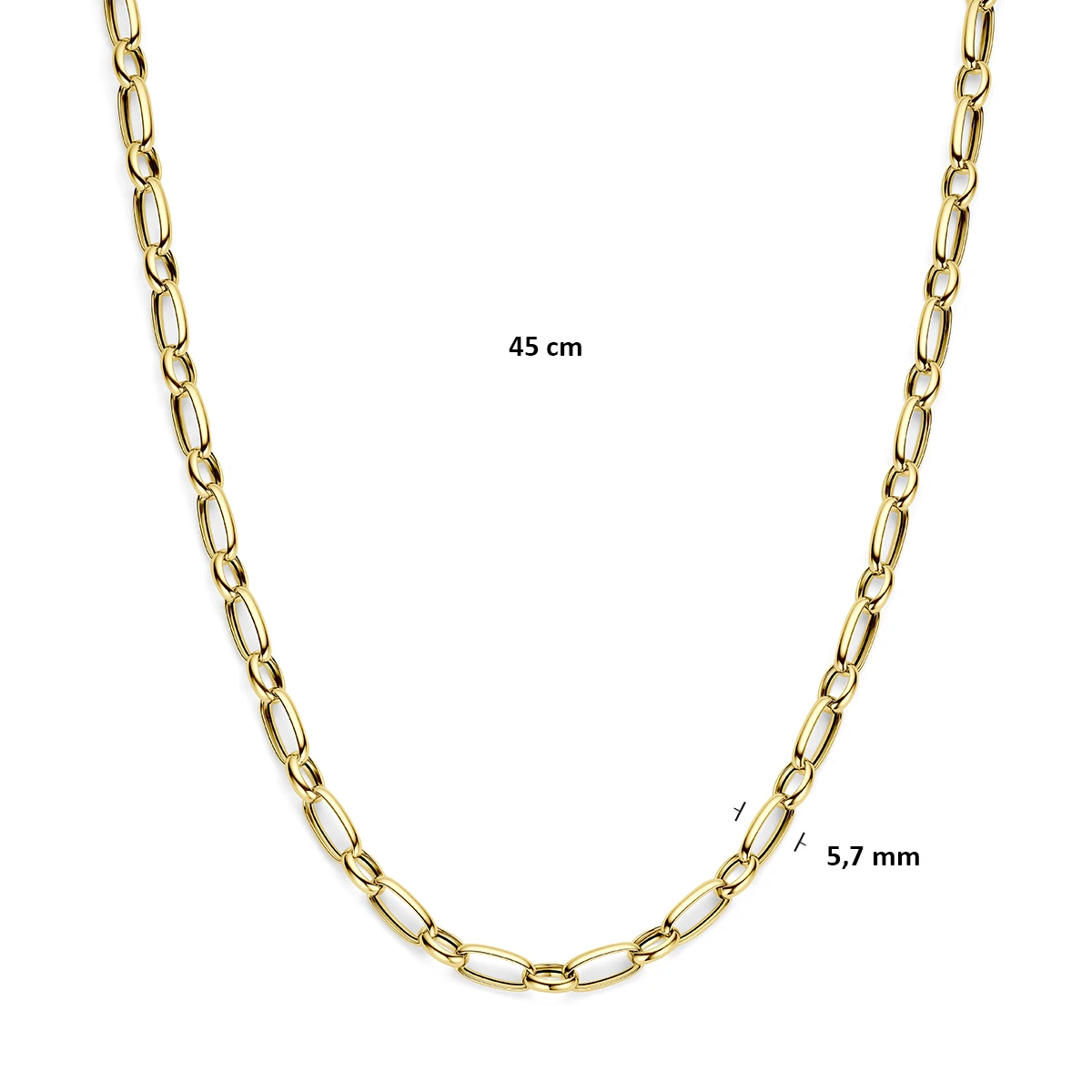 9k collier 5,7 mm 45 cm 9K geel