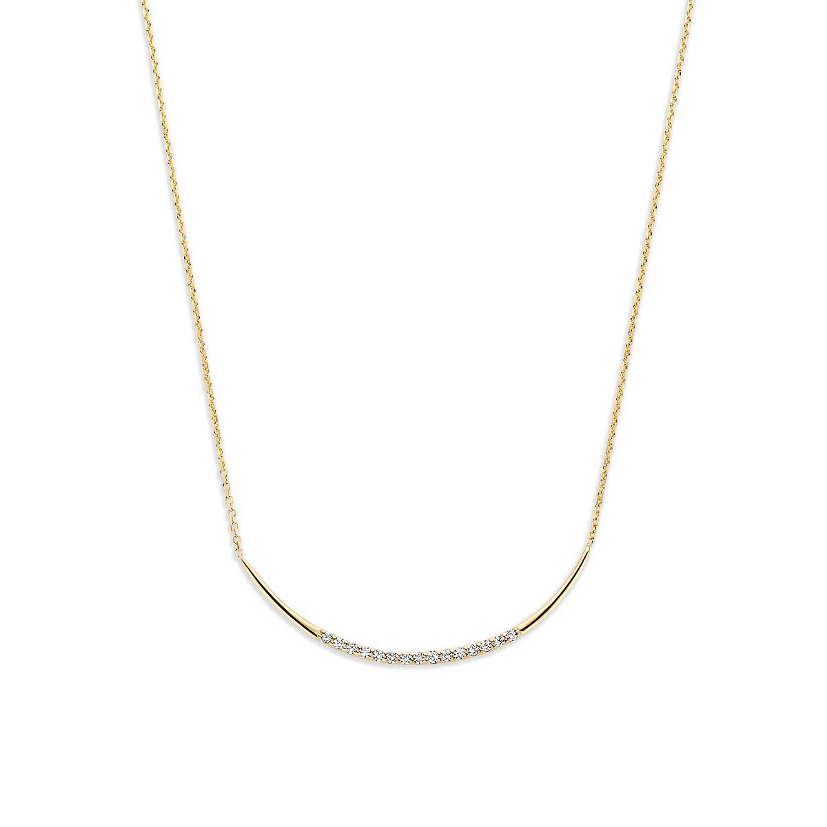 9k collier zirkonia 41 - 43 - 45 cm 9K geel