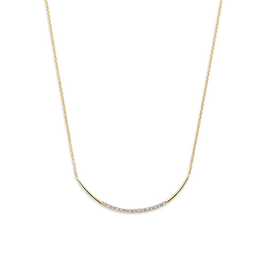 9k collier zirkonia 41 - 43 - 45 cm 9K geel
