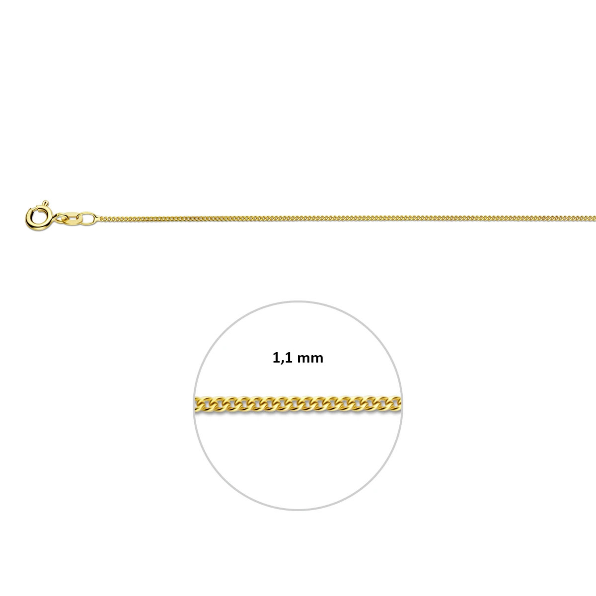 9k gourmette 1,1 mm 9K geel