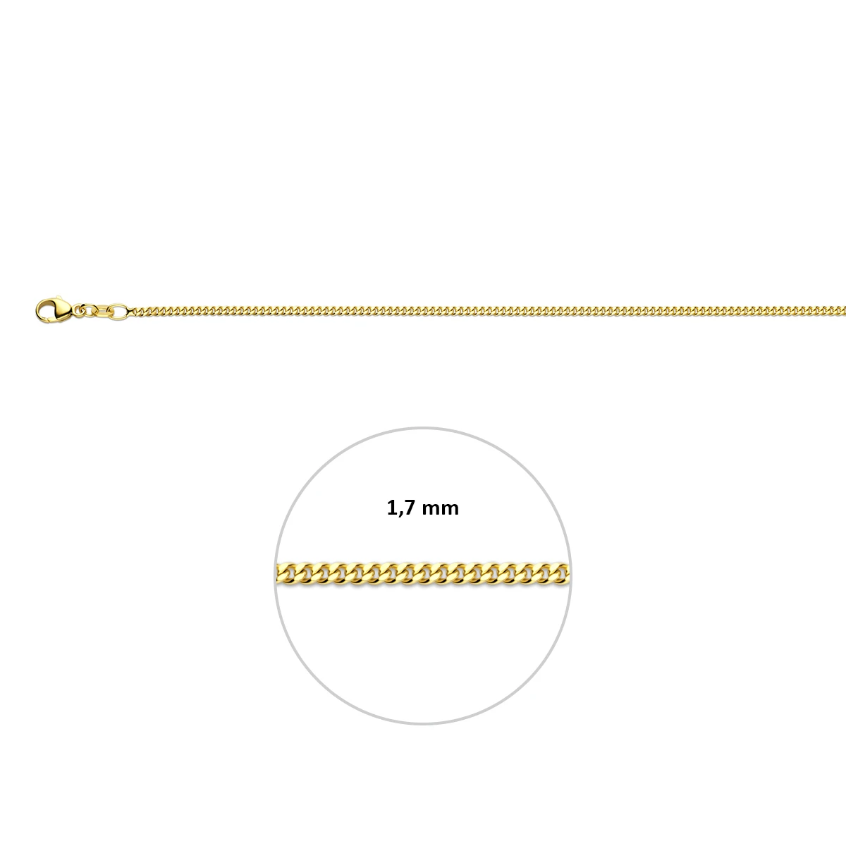 9k gourmette 1,7 mm 9K geel