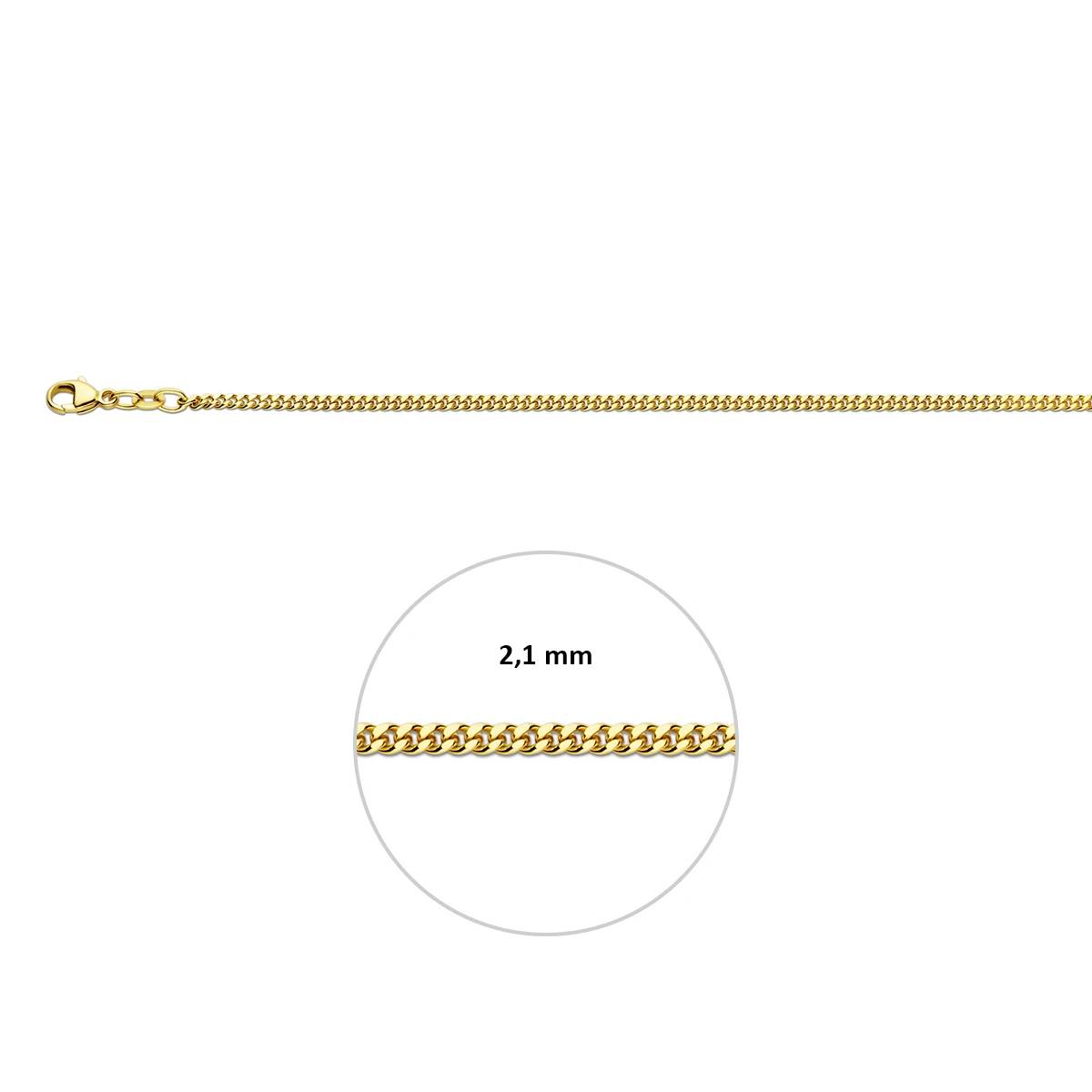 9k gourmette 2,1 mm 9K geel