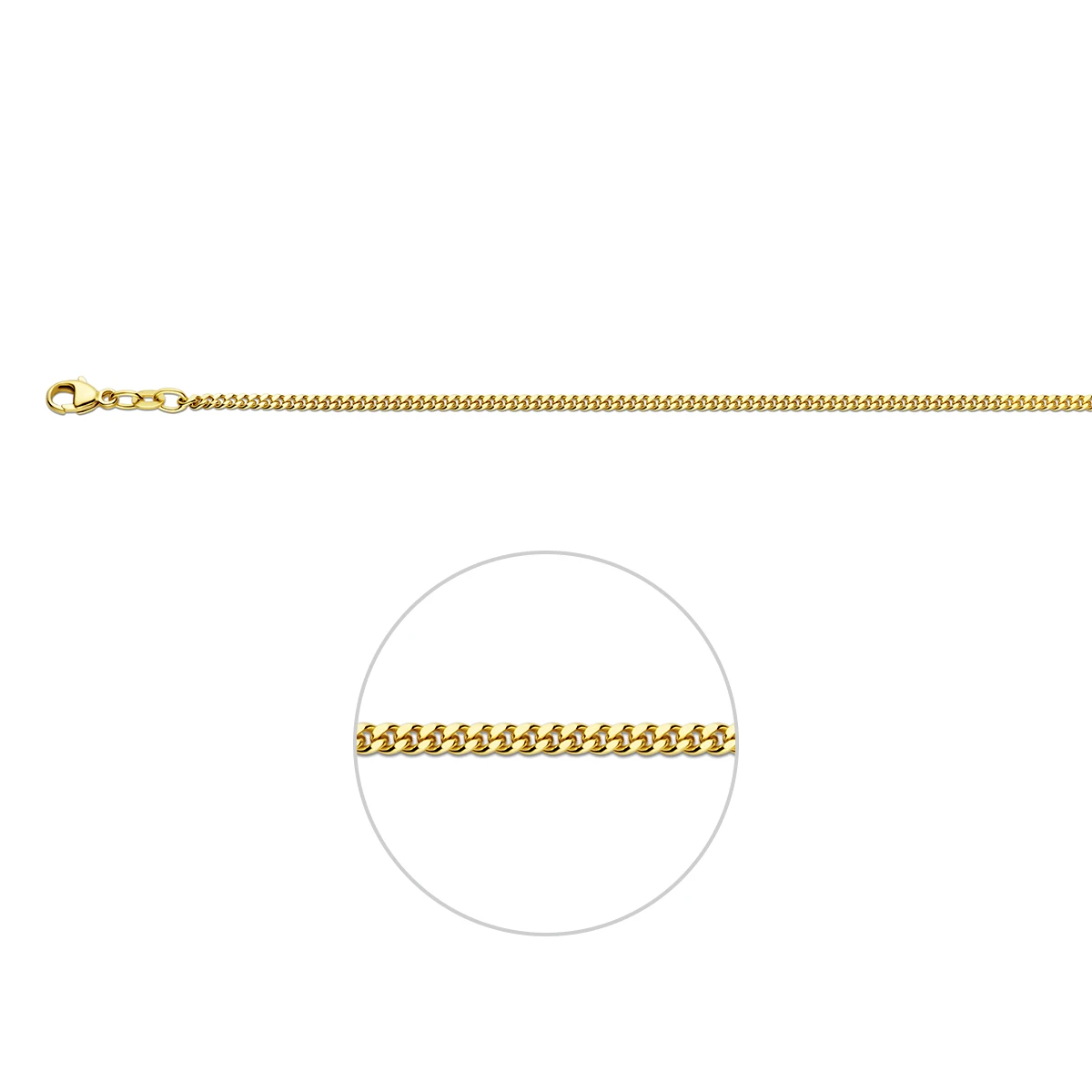 9k gourmette 2,1 mm 9K geel