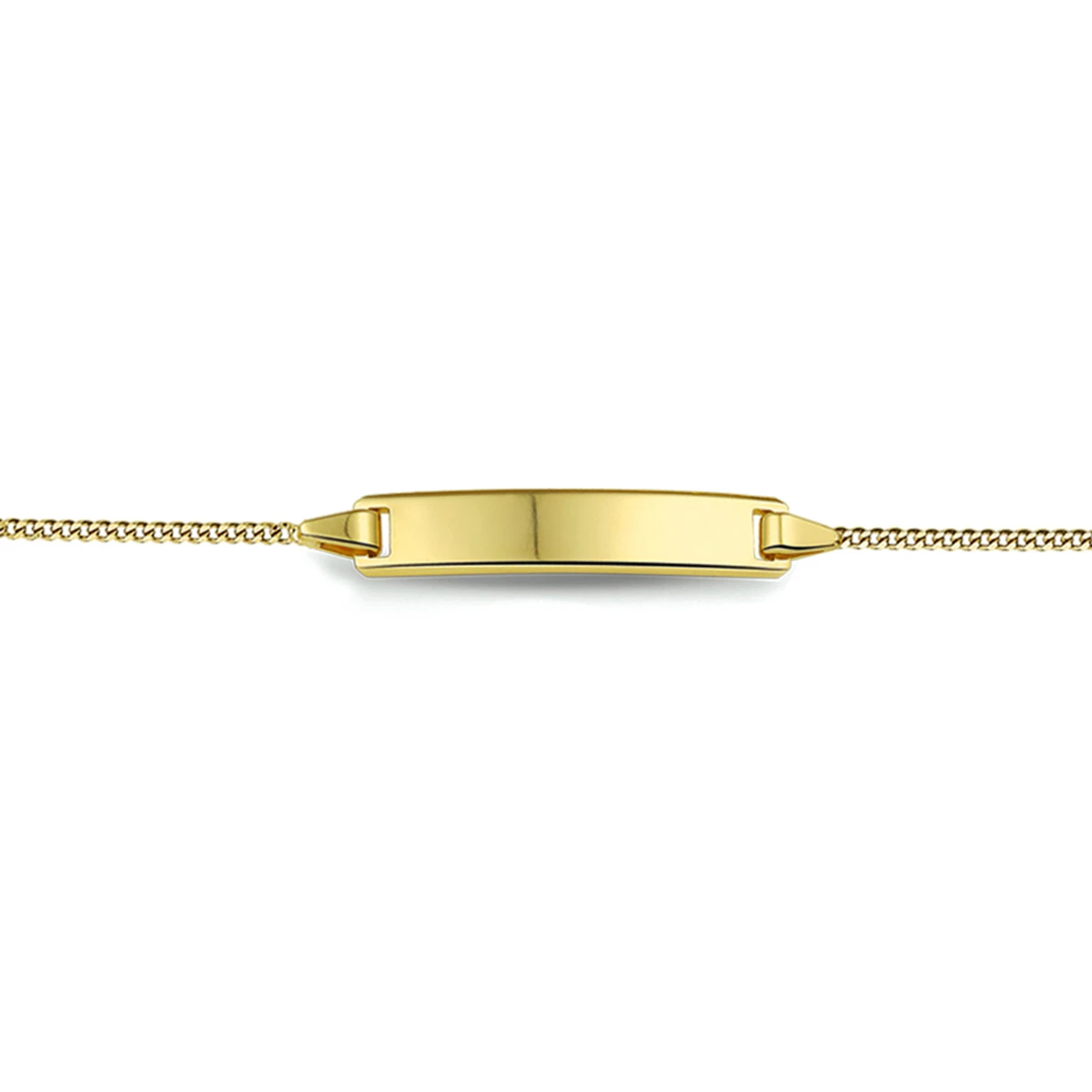9k graveerarmband gourmet plaat 5,0 mm 9K geel
