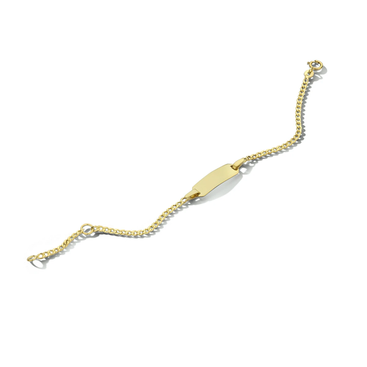 9k graveerarmband gourmette 4 zijdes geslepen plaat 5,0 mm 9K geel