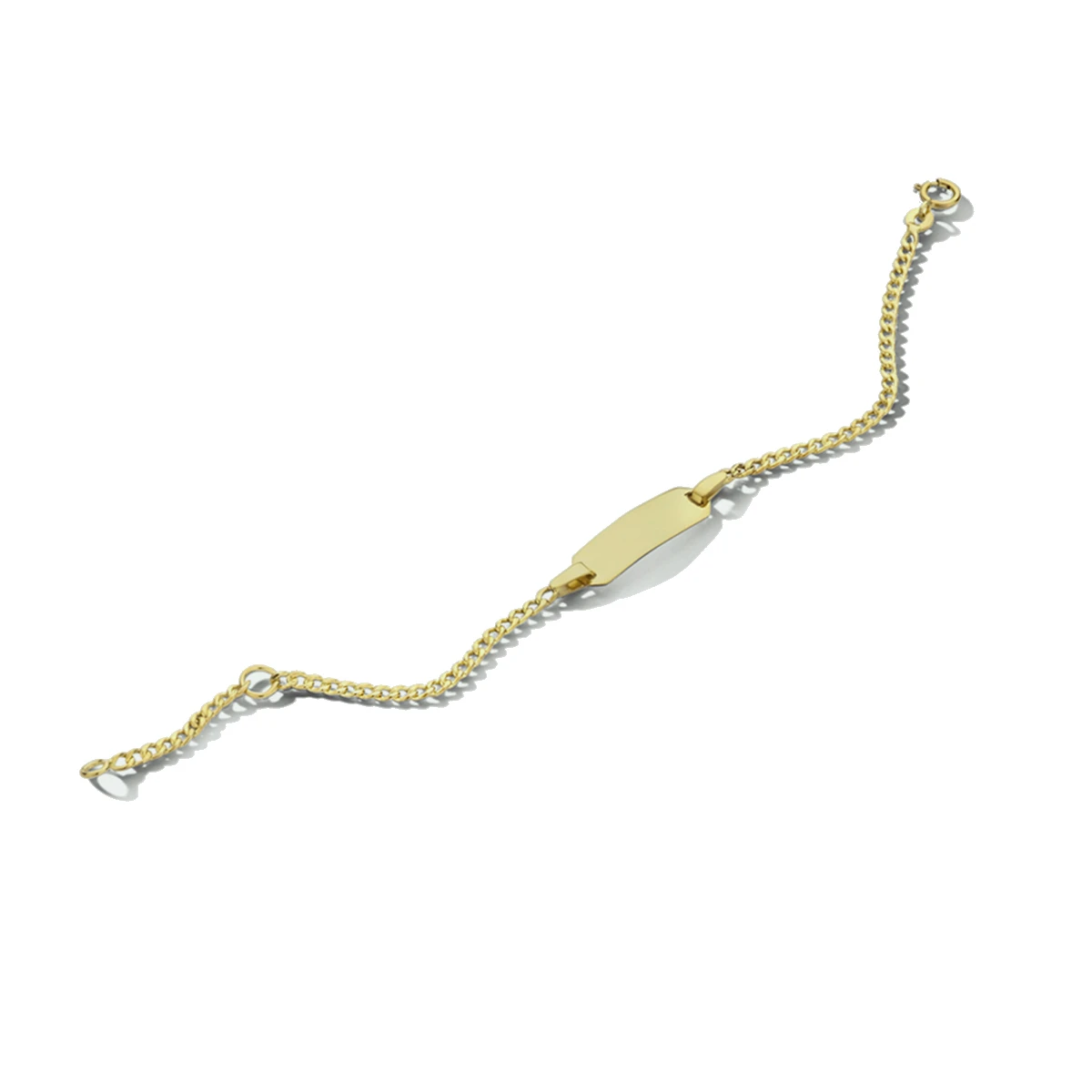 9k graveerarmband gourmette 4 zijdes geslepen plaat 5,0 mm 9K geel