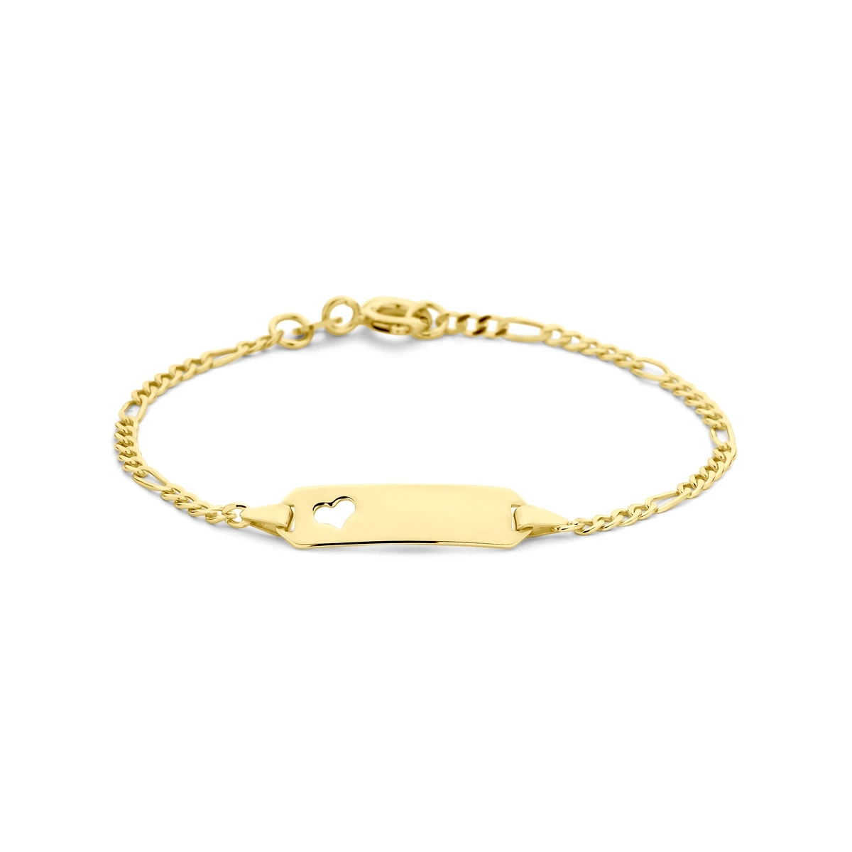 9k graveerarmband hart plaat 5,0 mm 9K geel