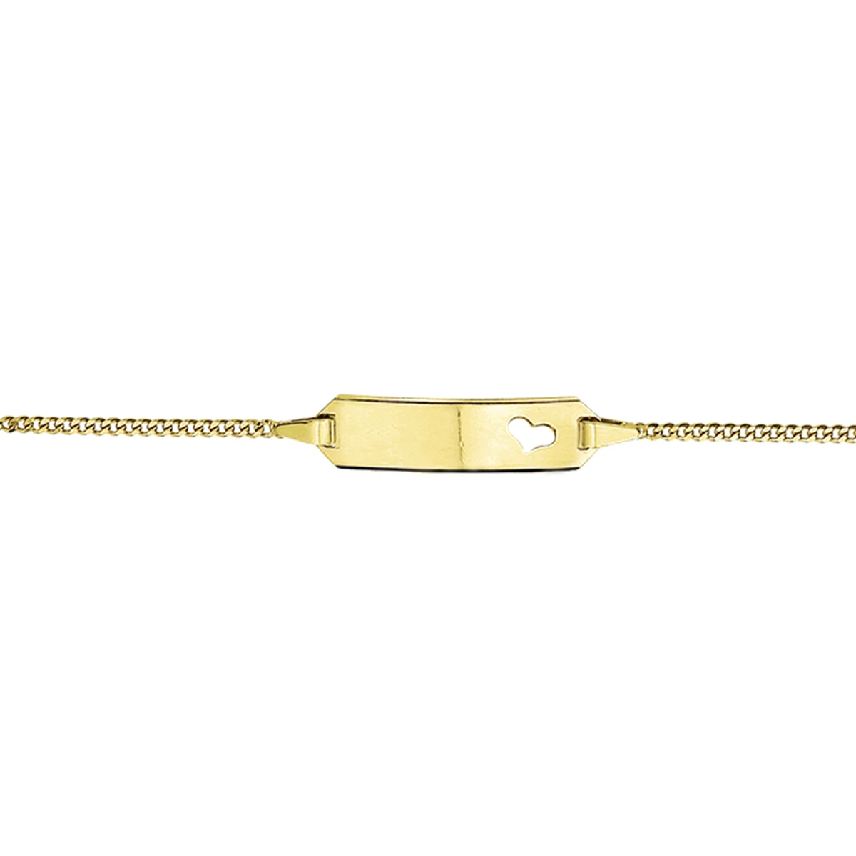 9k graveerarmband hart plaat 5,0 mm 9K geel