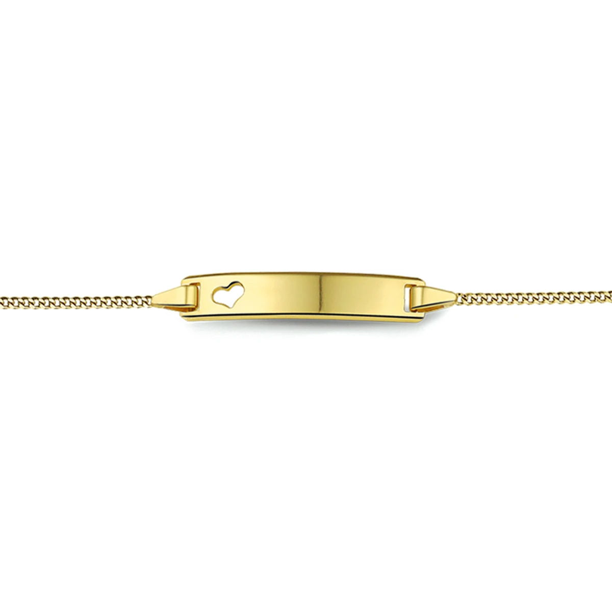 9k graveerarmband hart plaat 5,0 mm 9K geel