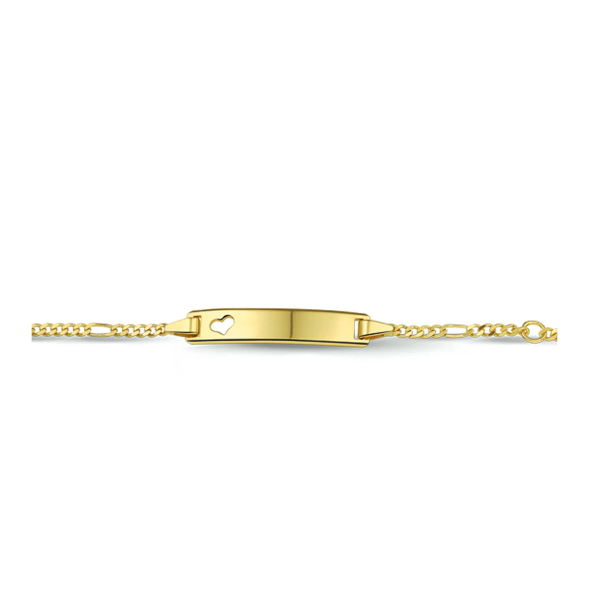 9k graveerarmband hart plaat 5,0 mm 9K geel