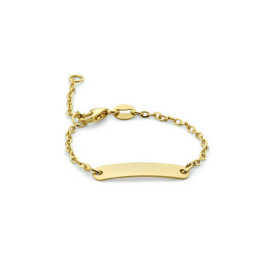 9k graveerarmband plaat 4,0 mm 9K geel