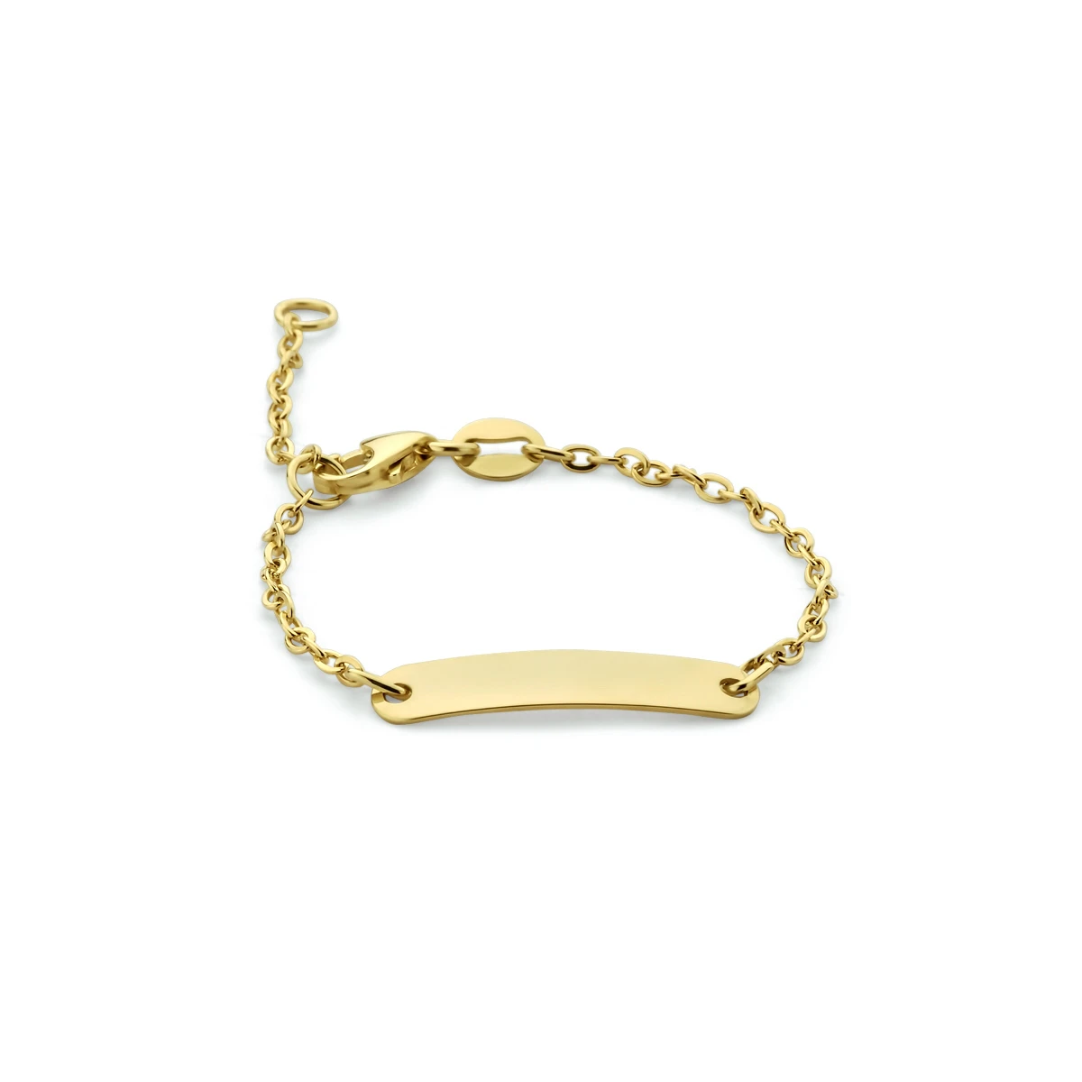 9k graveerarmband plaat 4,0 mm 9K geel