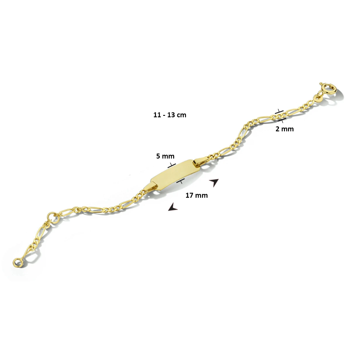 9k graveerarmband plaat 5,0 mm 9K geel