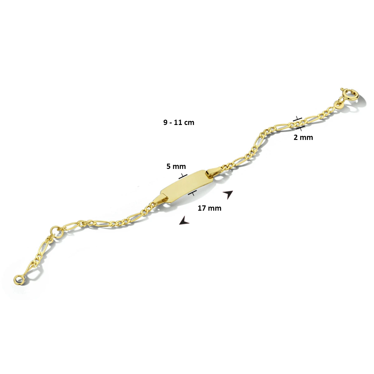 9k graveerarmband plaat 5,0 mm 9K geel