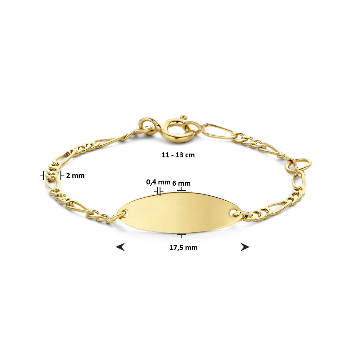 9k graveerarmband plaat 6,0 mm 9K geel