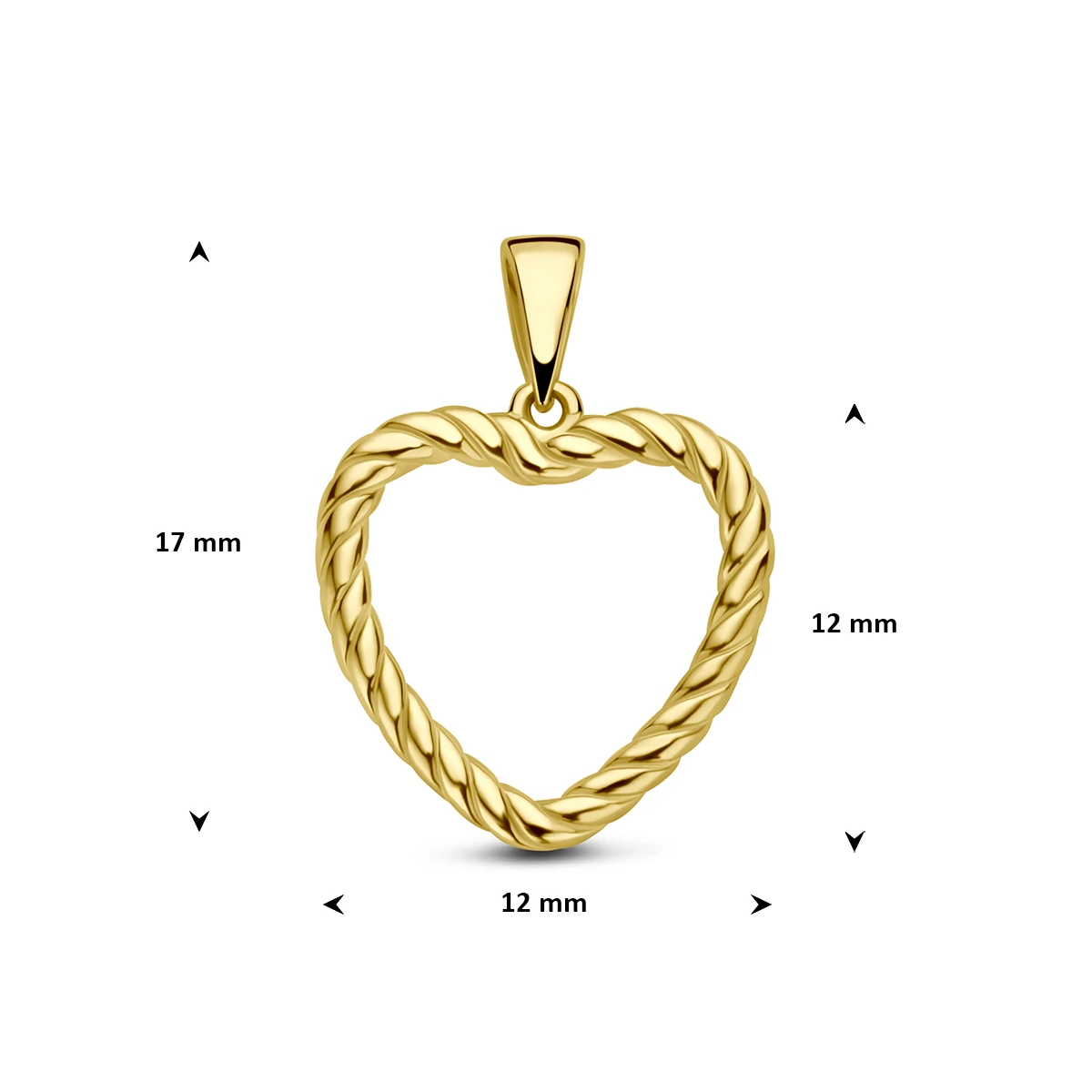 9k hanger hart gedraaid 12 mm 9K geel