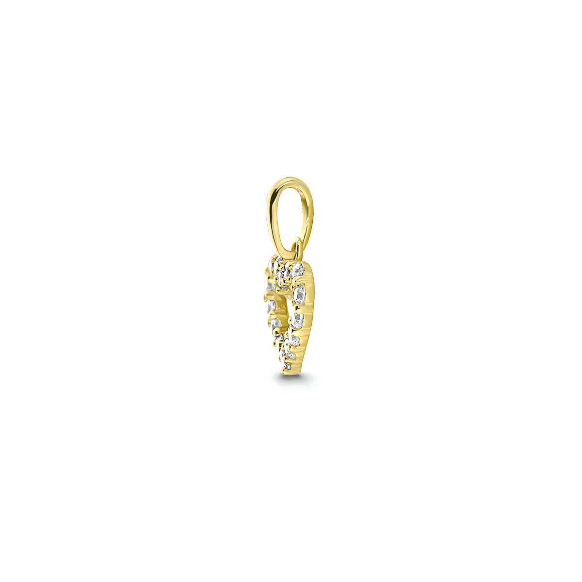 9k hanger hart zirkonia 8 mm 9K geel