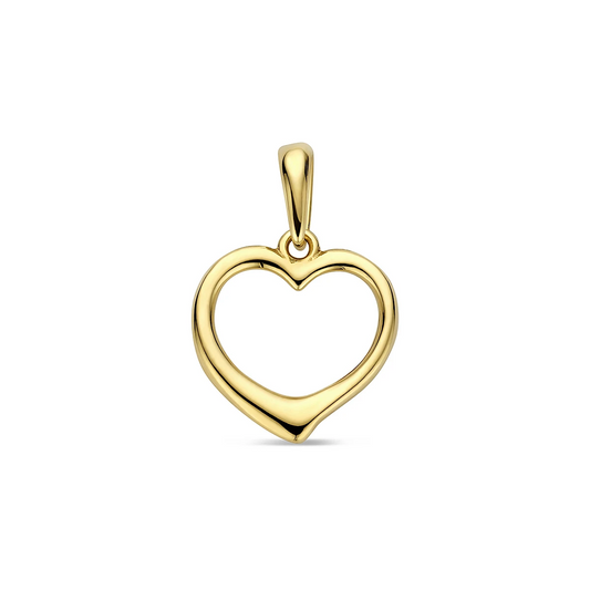 9k hanger hartje 10,5 mm 9K geel