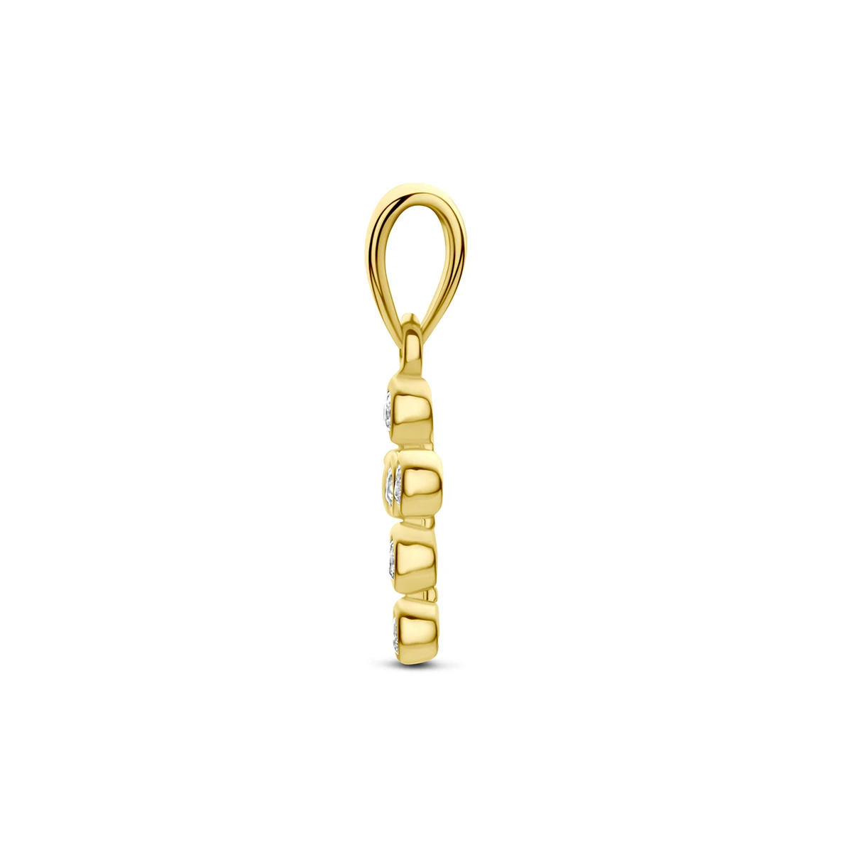 9k hanger kruis zirkonia 9 mm 9K geel