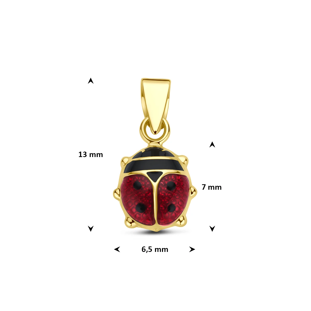 9k hanger lieveheersbeestje 7 mm 9K geel