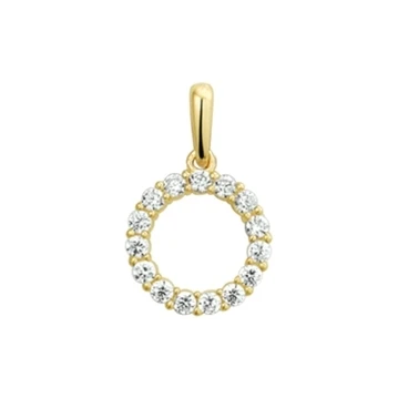 9k hanger rondje zirkonia 9K geel
