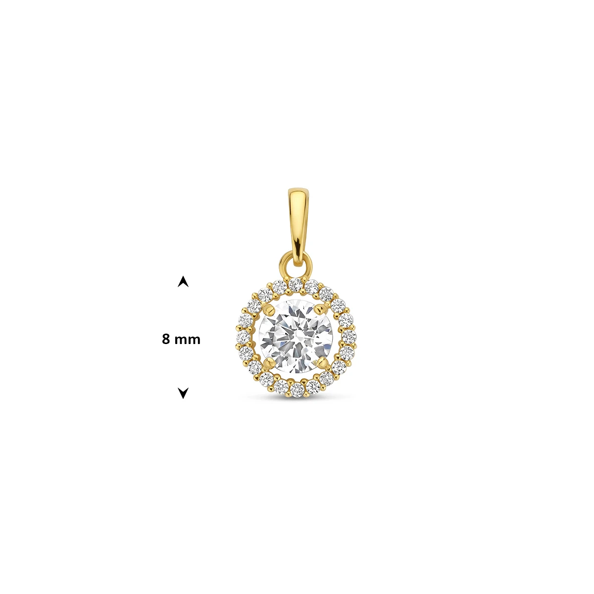 9k hanger zirkonia 8 mm 9K geel