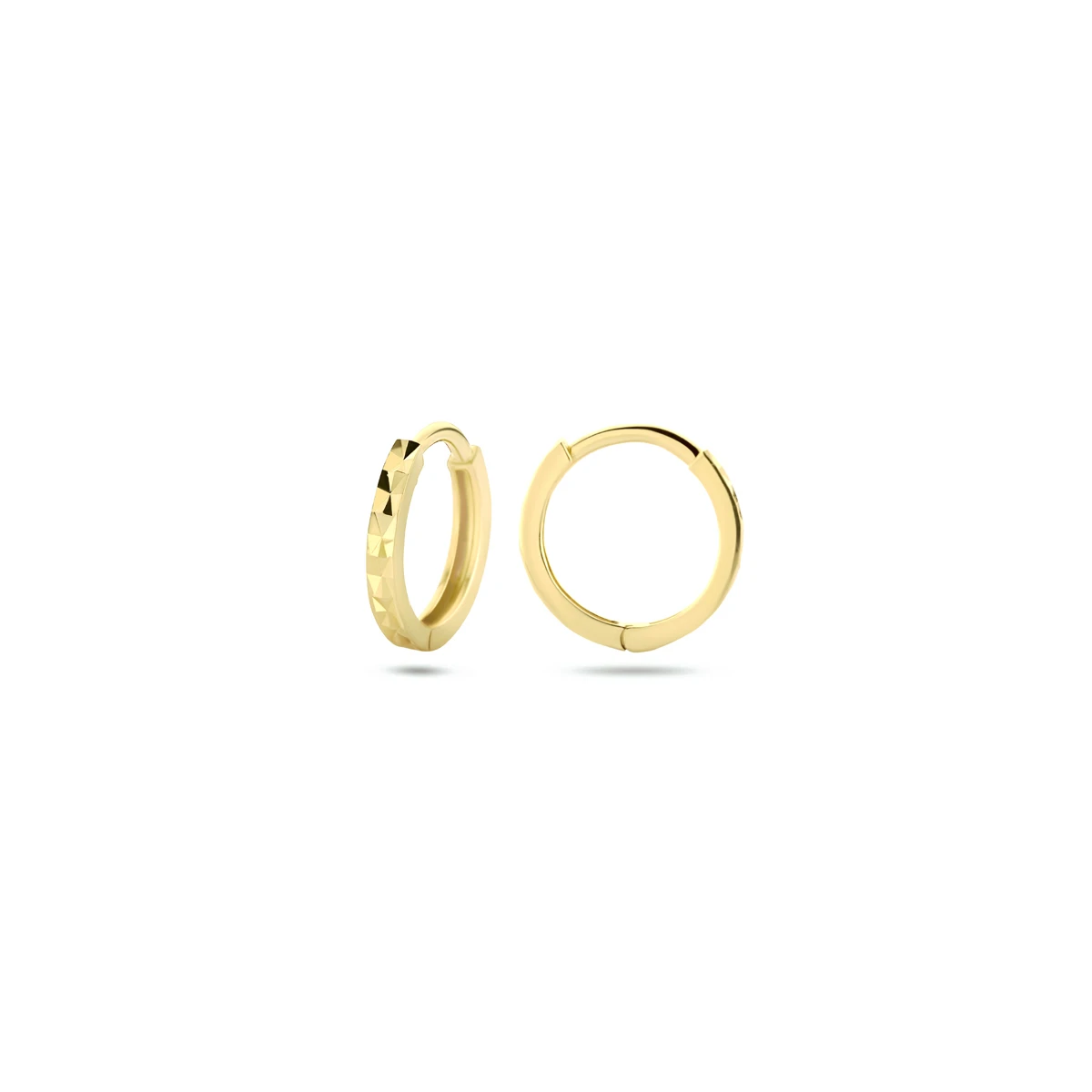9k klapoorringen gediamanteerd 10,5 mm 9K geel