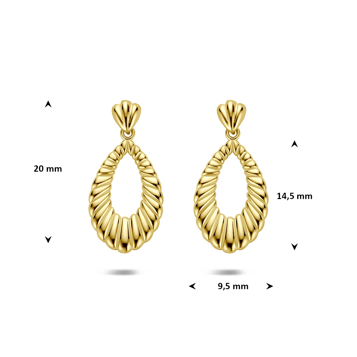 9k oorhangers 20 mm 9K geel